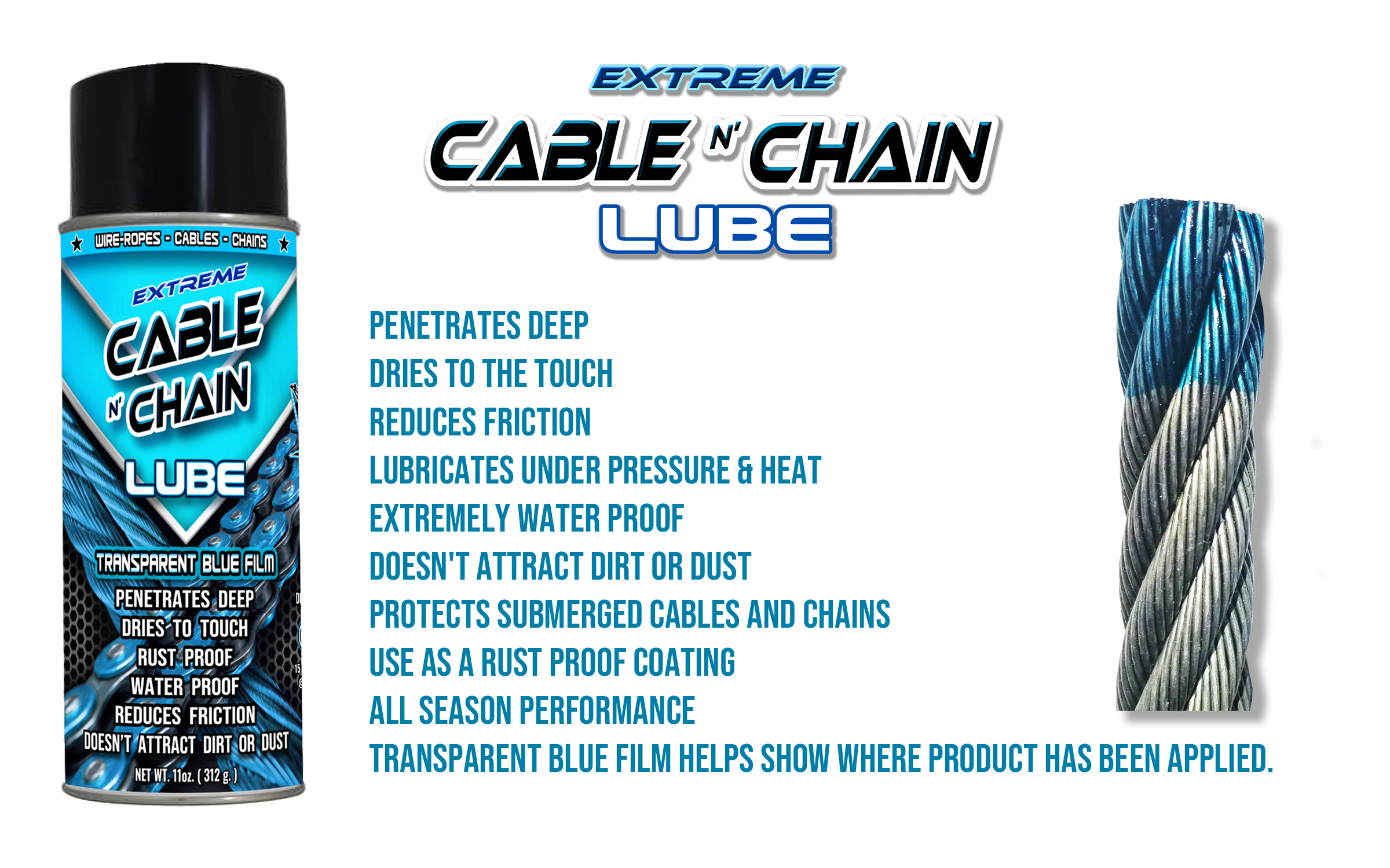 Extreme Cable and Chain Lube - Serious Protection Extreme Wire-rope Lubricant for Cables and Chains